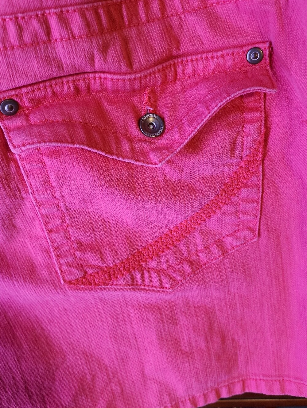 Sonoma Bright Coral Pink Denim Jean Shorts - Picture 5 of 8